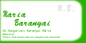maria baranyai business card